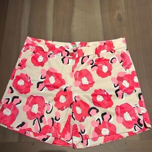 Jade High Waist Pink and Red Floral Shorts